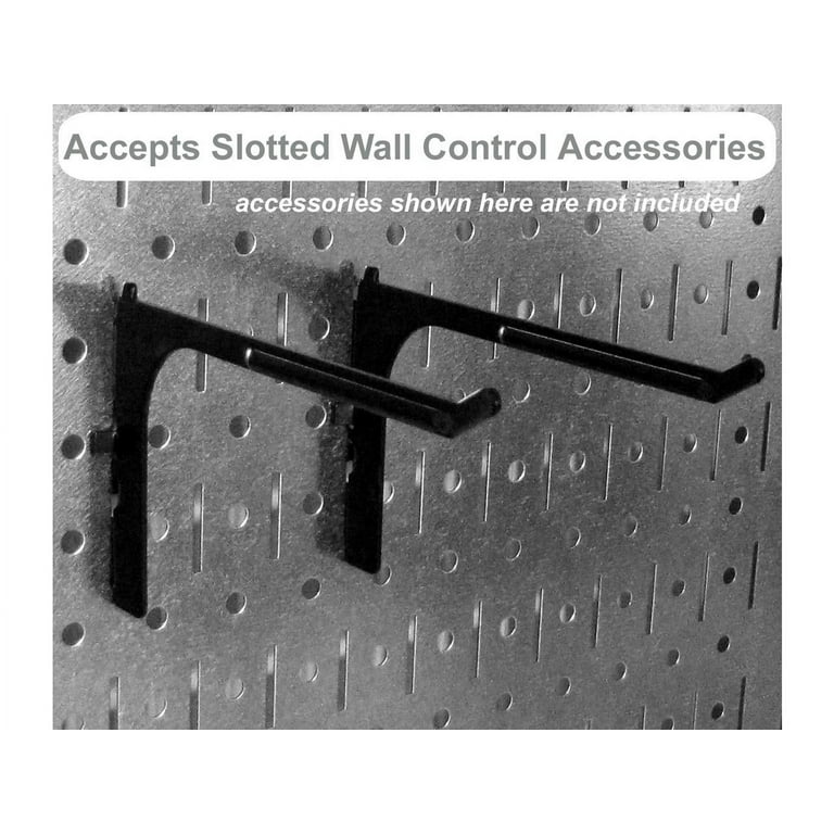 4ft Metal Pegboard Standard Tool Storage Kit - Galvanized Metallic Toolboard & Black Accessories 4ft Metal Pegboard Standard Tool Storage Kit - Galvanized Metallic Toolboard & Black Accessories