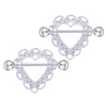 thumbnail image 1 of 2xCorazón Anillos Para Pezones Joyas Nipplerings Piercing Mujeres Acero 14G Plata Zulema Anillo de pezón de acero inoxidable, 1 of 5