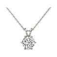 thumbnail image 1 of 1 Carat | 14K White Gold | IGI Certified Lab Grown Diamond 6 Prong Solitaire Diamond Pendant Necklace | Round Shape Pendant With Gold Chain | F-G Color, VS1-VS2 Clarity | Friendly Diamonds, 1 of 5