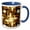 Blue/White, variant on 3drose, Image of Geometric Metallic Painted Gold and Bronze Rectangles, 15oz Mug