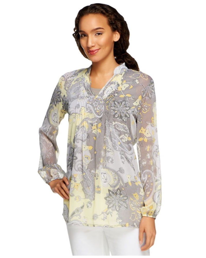 Susan Graver Susan Graver Ladies Plus Crinkled Sheer Chiffon Tunic