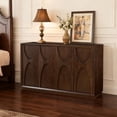 thumbnail image 2 of LKTART Sideboard Buffet Cabinet Mid-Century Modern Sculpted Door Design, Adjustable Shelves, 59 Inch, Walnut, 2 of 8