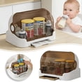 thumbnail image 2 of Lumxatz Extra Large Storage Rack with Lid and Removable Tray, Portable Bottle Drying Organizer with Drainage Holes for Kitchen Countertop Brown, 2 of 5