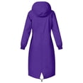 thumbnail image 4 of GUACER Trench Coats for Women Long Hooded Lightweight Zip-Up Windbreaker Jacket with Striped Lining, 4 of 8