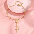 thumbnail image 2 of VNOX Gold Copper 3-Color Bead Bracelet with Virgin Mary Pendant & Jesus Cross – Religiousholic Jewelry, 2 of 6