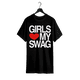 thumbnail image 1 of Funny Meme Shirt, Girls Love / Heart My Swag 2010's Style Joke Tee, Gift unisex T-Shirt, 1 of 6