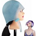 thumbnail image 2 of Gorro para resaltar de silicona, gorro profesional para resaltar el agujero, gorro reutilizable para color de cabello para herramientas de coloración del cabello de salón (1 unidad, azul), 2 of 5