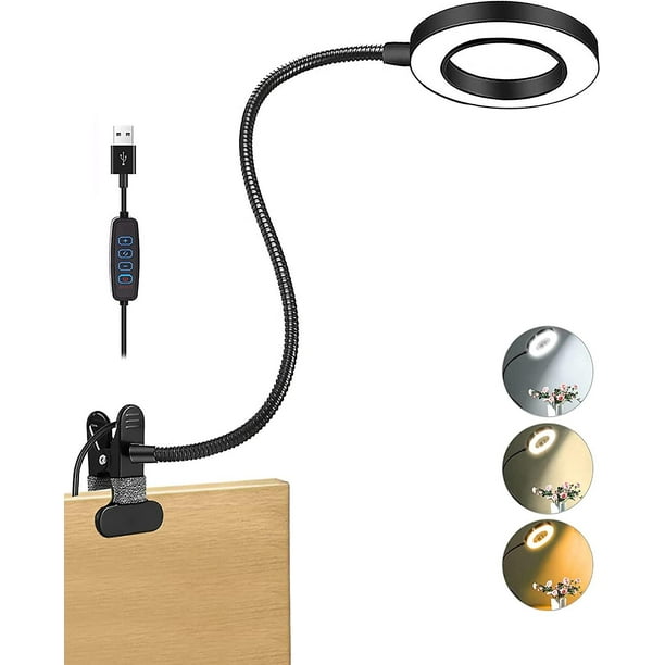 Lámpara de lectura YONGSHENG con clip 48 LED 3 modos de color 10 brillo regulable