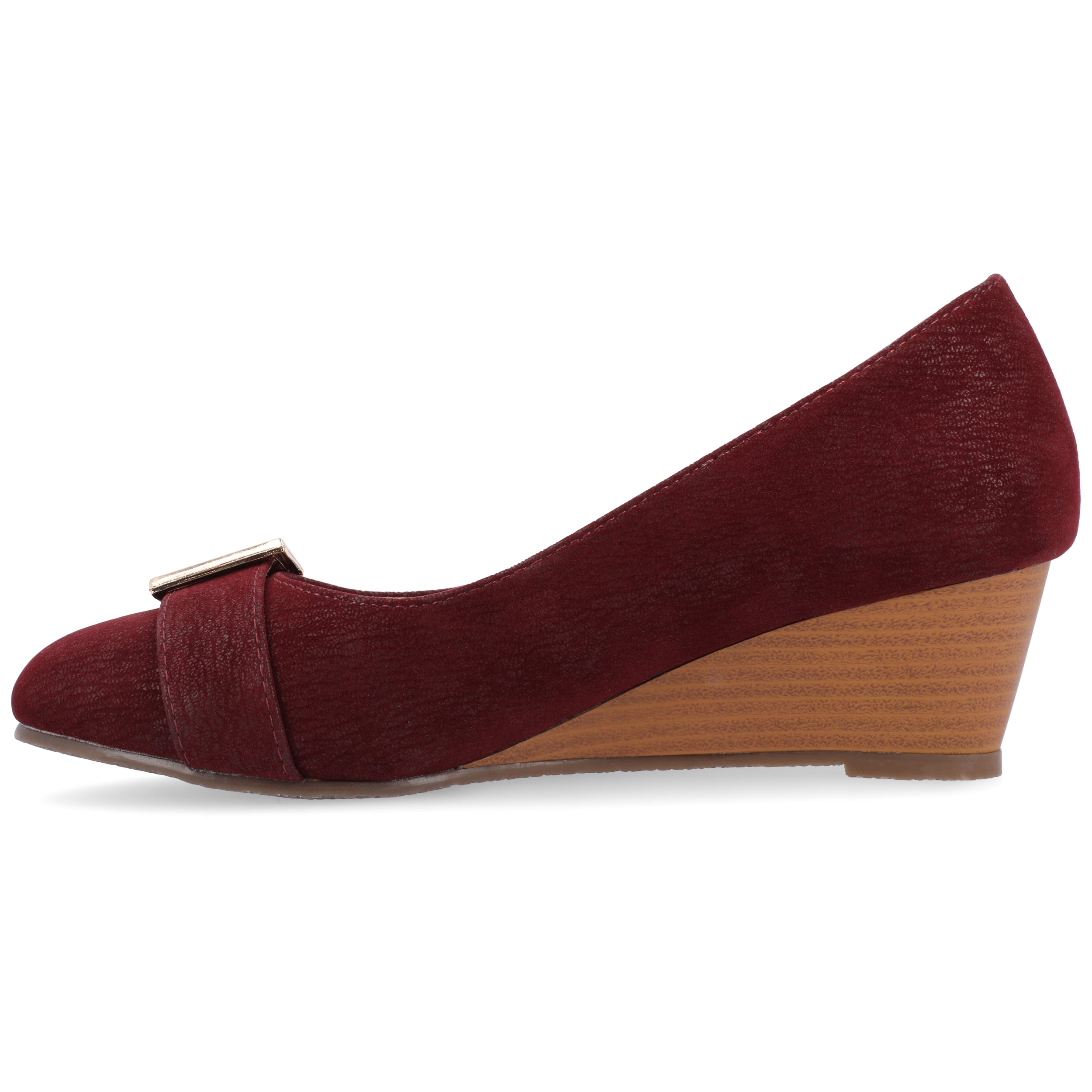 Journee Womens Graysn Comfort Insole Slip On Round Toe Wedge, Widths Available