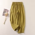 thumbnail image 2 of Seductiva Soft Leggings for Women Women's Cotton and Linen Blended Casual Nine Point Pants with Elastic Waist Loose Artistic Wide Leg Pants Spring and Summer Large Size Carrot Pants for Women, 2 of 5