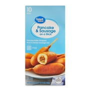 Great Value Original Pancakes & Sausage on a Stick Box, 25 oz, 10 Count