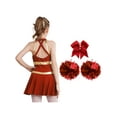 thumbnail image 2 of renvena Kids Girls Cheer Leader Uniform Cheerleading Dance Dress with Pom Poms Headwear A Red 16, 2 of 7