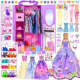 thumbnail image 1 of Muñeca iBayda de 11.5 pulgadas con ropa, accesorios y armario, 91 unidades, 1 of 6