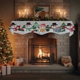 thumbnail image 4 of Grey Snowman Christmas Fireplace Mantle Scarf, Xmas Tree Snowflake Winter Mantel Cover Table Runner for Home Living Room Door Window, Indoor Outdoor Holiday Party Decor 17" x 60", 4 of 8