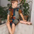 thumbnail image 4 of Fotbe Abstract Colorful Duality Pijama Estampada de 2 Piezas para Niños – Ropa de Dormir de Manga Corta Cómoda para Niños y Niñas, Camiseta y Shorts de Algodón-Small, 4 of 6