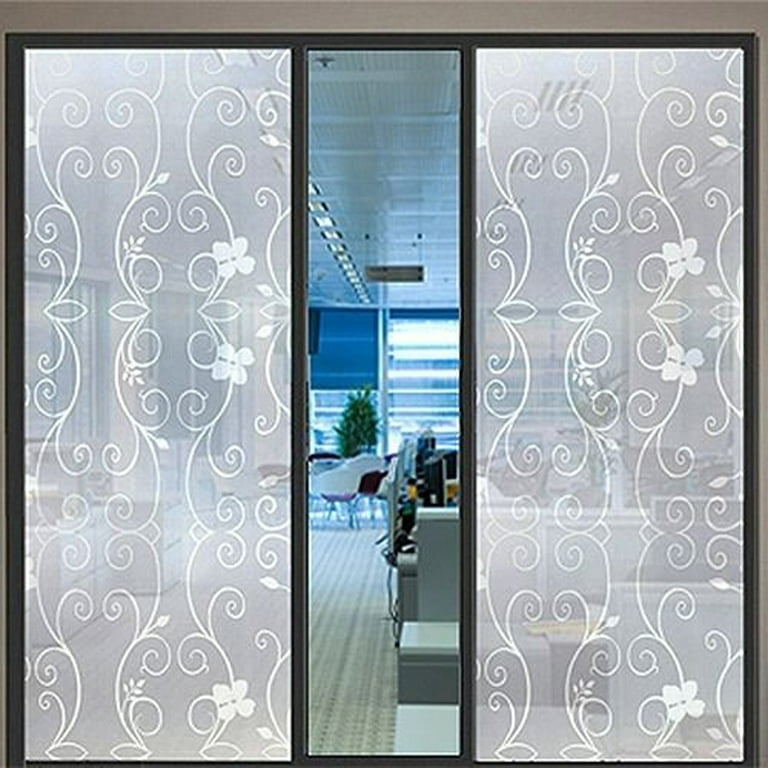 LELINTA Privacy Window Film Natural Frosted Glass Film Static Cling Glass  Film No Glue Anti-UV Window Sticker Non Adhesive for Privacy Office Meeting  Room Bathroom Living Room 