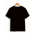 thumbnail image 3 of Peace Print Crew Neck T-shirt, Short Sleeve Casual Top For Summer & Spring, Women's Clothing Tee For adult, Men, Women, Teen, Teenager, adolescent, Youth, 3 of 5