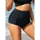 thumbnail image 2 of Bikini Retro de Talle Alto para Mujer Parte Inferior Fruncida Tankinis Cortos Negro - A XL Negro - A XL Xishao ropa, 2 of 2