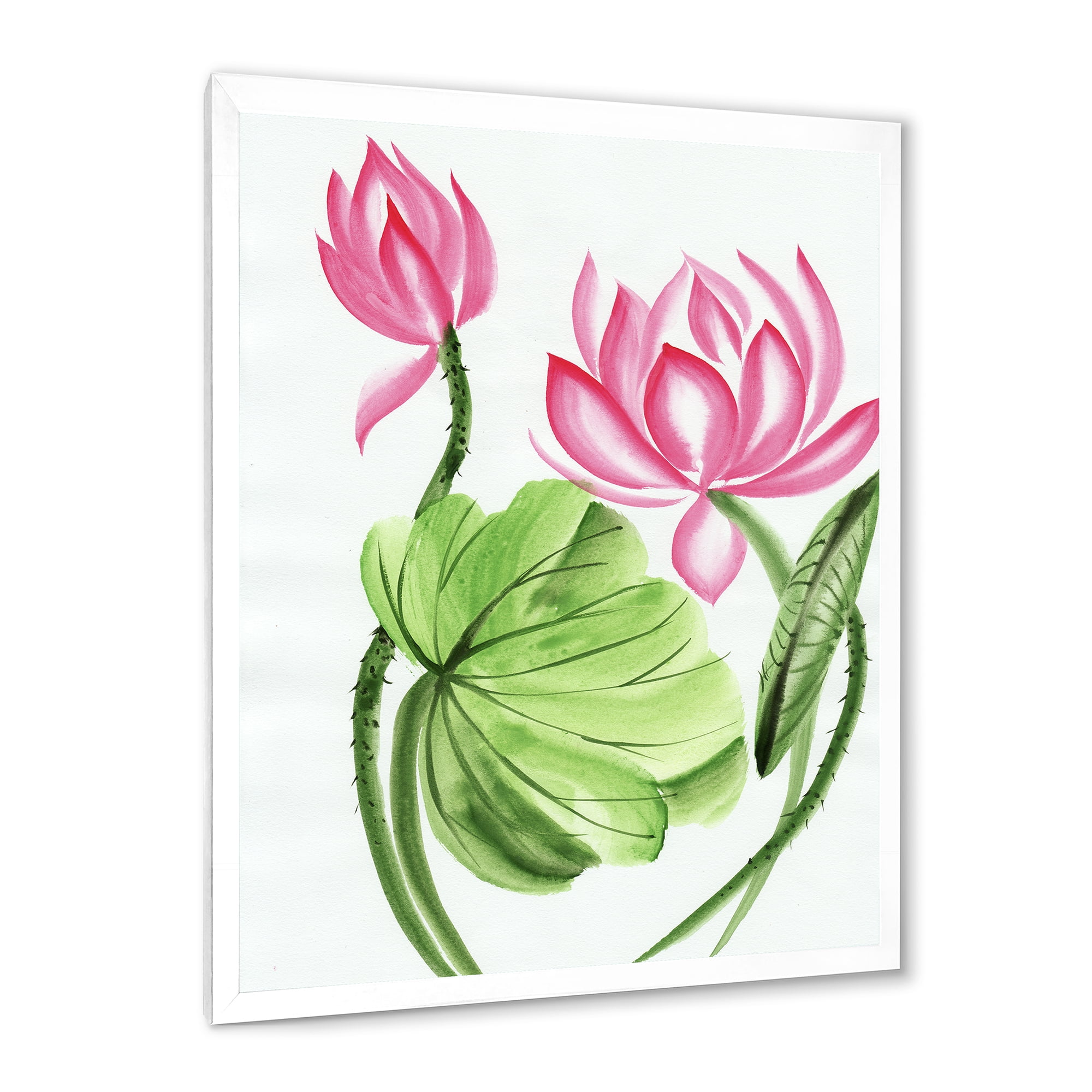 Designart 'The Dragonfly and Lotus II' Traditional Framed Art Print