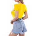 thumbnail image 3 of SMZ Women's Round Neck Short Sleeve T Shirts Basic Bodysuits short sleeve bodysuit for women, 3 of 11