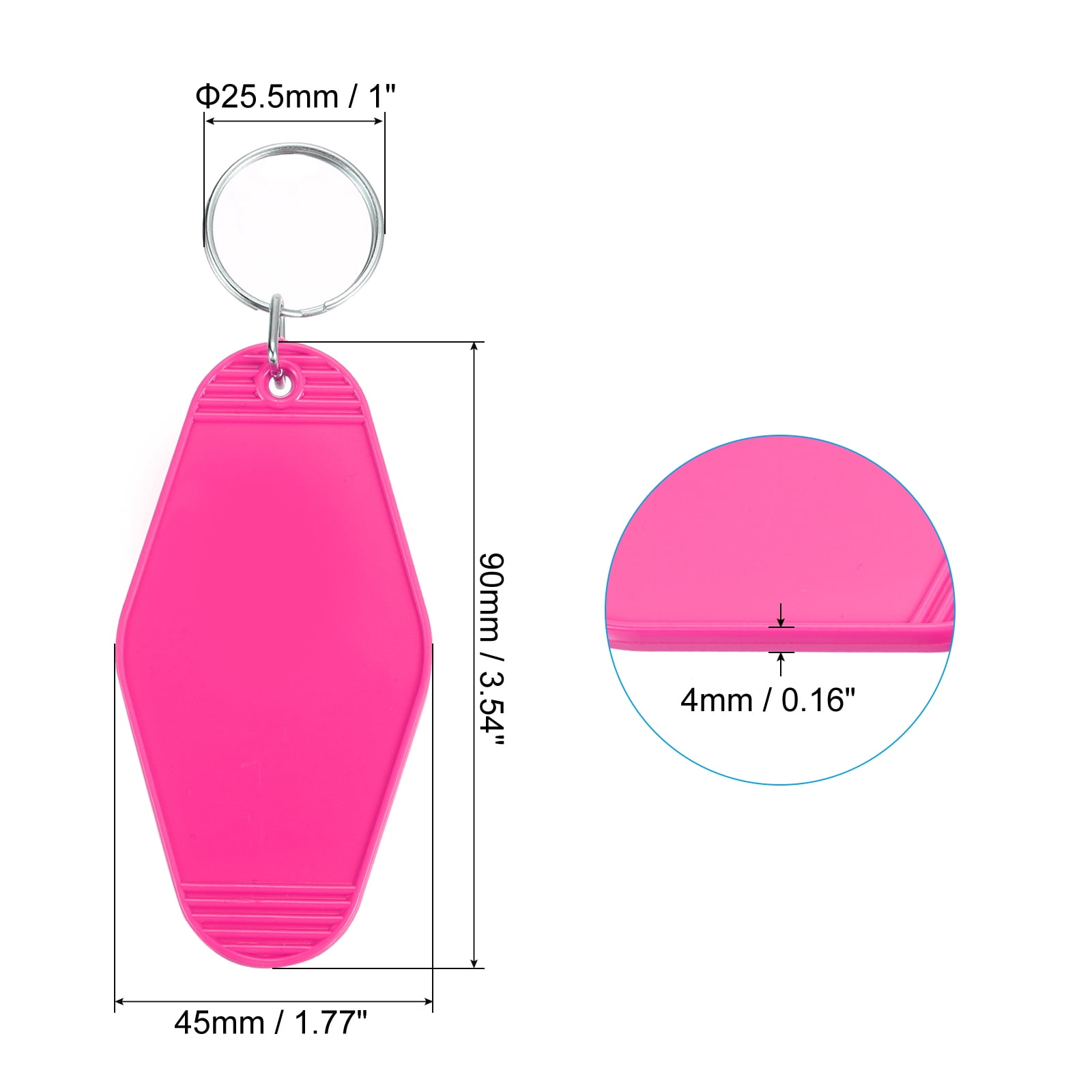 Unique Bargains Vintage Motel Keychain Blank Hotel Keychains Key Tags Rose Red