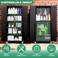 thumbnail image 7 of IKIMI 5-Piece Garage Storage Cabinet Set, Heavy Duty Metal Garage Cabinets System Workshop Set with 1* Tall Tool Cabinets+ 2 * Wall Mounted Cabinet+ 2 * Tool Cabinet with Wheels, Black, 7 of 7