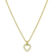 1928 Jewelry 14K Gold Dipped Cubic Zirconia Heart Necklace 16 Inch Adjustable