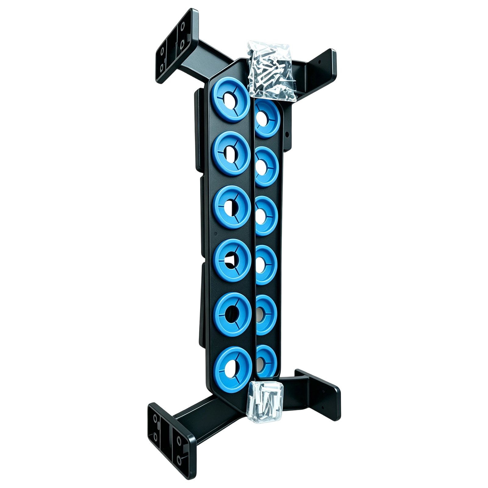 Wall Mounted Fishing Rod Rack for Garage Storage ABS Vertical with Elastic Clips and Mounting Hardware