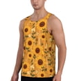 thumbnail image 2 of Gukieu Modern Wood Grain Sunflower Print Men's Quick Dry Fitness Vest, Round Neck Sleeveless Fitness Bodybuilding Top-Large, 2 of 7
