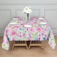 thumbnail image 3 of Pink Breast Cancer and Pioneer Flower Square Tablecloth,Waterproof Square Table Cover,Wipeable Spillproof Washable Table Cover for Home Kitchen Party Decor 60"x60"(152x152cm), 3 of 6
