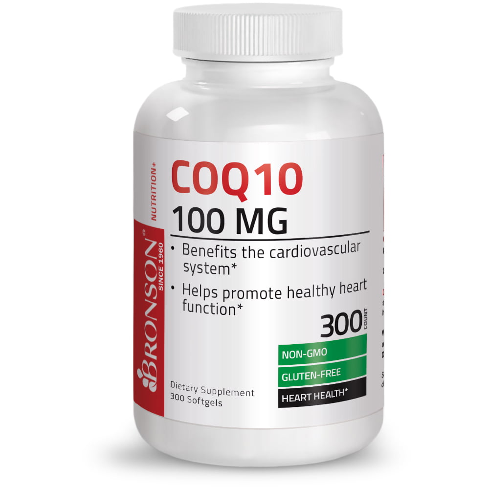 CoQ10 100mg (CoEnzyme Q-10) - Gluten Free Non GMO - Antioxidant Support -  Heart Cardiovascular Health, 300 Softgels 
