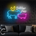 thumbnail image 3 of C-CRAFT Chicken Cow Pig Neon Led Light Up 33 inch for Butcher Meat Shop Wall Decor, 3 of 5