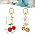 thumbnail image 2 of Uxcell Cherry Charm, Enameled Keychain Cute Cherry Pendant Keyring Purse Bag Accessories Car Ring Pendant Red, 2 of 7