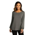thumbnail image 5 of Women's Luxe Knit Jewel Neck Top, Deep Black, Small, 5 of 5