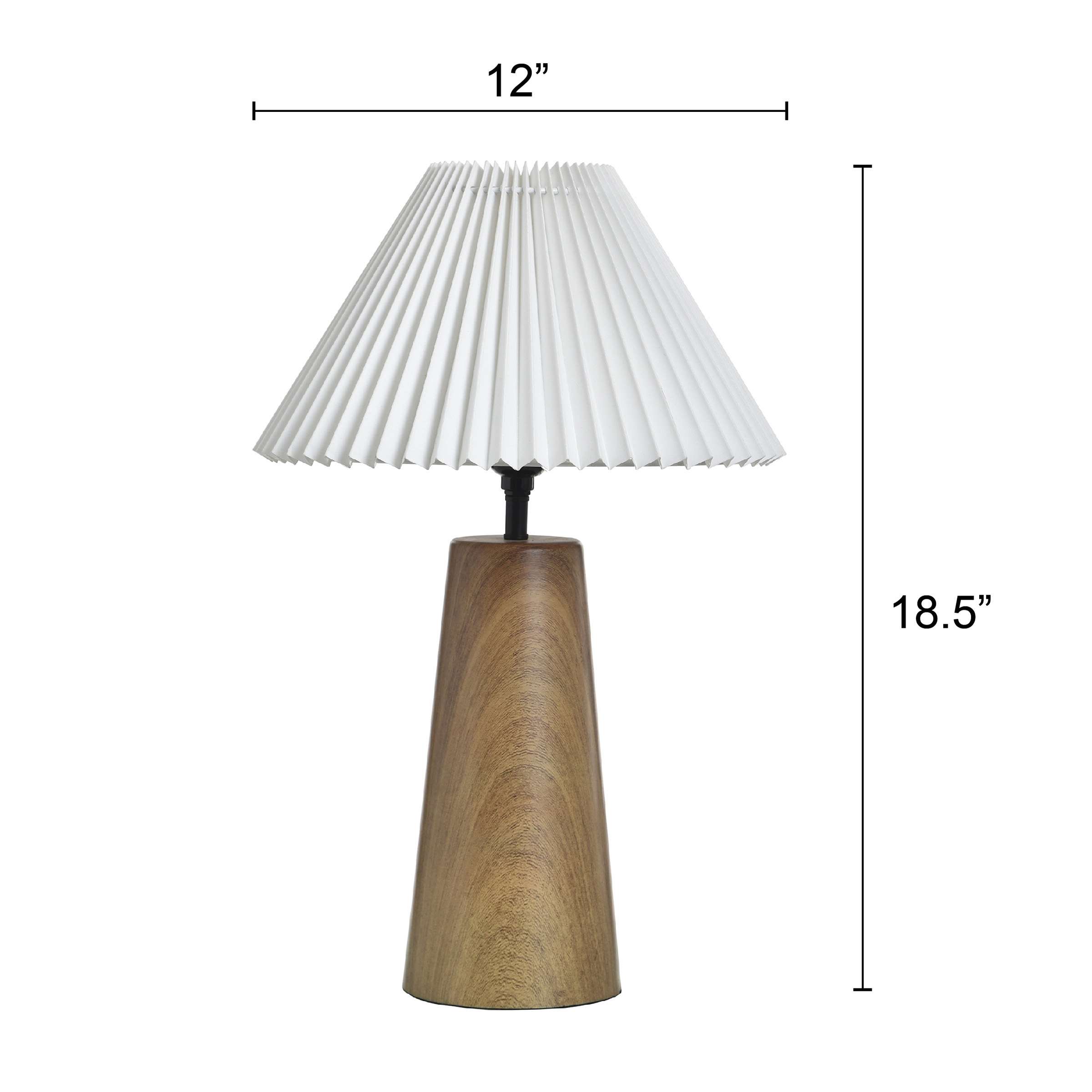 Better Homes & Gardens Table Lamp, Wood Grain with Pleated Shade photo 3