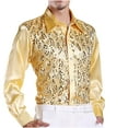 thumbnail image 1 of Chemises pour Hommes, Chemises Habillées pour Hommes, Chemise de Performance à Paillettes Couleur Unie à Manches Longues, Chemises à Manches Longues pour Hommes, Chemises Habillées pour Hommes, 1 of 3