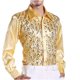 thumbnail image 2 of pstuiky camisa de manga larga para hombre, Camisa de solapa de manga larga con lentejuelas de color liso para hombre Tops de talla grande para hombre xl, 2 of 3