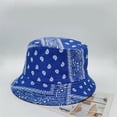 thumbnail image 2 of Charmgo Trucker Hat Clearance, Unisex Fashion Botanical Cashew Print Sunshade Bucket Hat Bucket Hat Baseball Cap, Sun Hats for Women Blue, 2 of 3