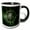 Black/White, variant on 3drose, Awesome Mechanical Skull Green Colors, 11oz Mug