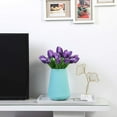 thumbnail image 4 of HESHENG Artificial Tulips Real Touch Fake Flowers Artificial Tulips Flowers Arrangement Bouquet for Home Room Office Wedding Party, Purple, 4 of 6