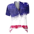 thumbnail image 2 of Gibobby Camiseta de Manga Corta con Cuello en V Camiseta manga corta con estampado flores y cuello en V encaje informal a la moda verano para mujer(Morado,G), 2 of 3