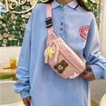 thumbnail image 1 of Ruifaya Bolso de pecho de gran capacidad para mujer, sencillo, para estudiantes, bolso de cintura, bolso tipo mensajero, resistente al calor, 1 of 7