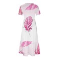 thumbnail image 4 of Robe d'Été pour Femmes 2024 Mode Grande Taille Manches Courtes Col Rond Ample Dégradé Couleur Longue Robe 50 % de Réduction Liquidation!, 4 of 4