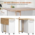 thumbnail image 3 of Soges 43" Kitchen Island with 3 Drawers Kitchen Cart with Foldable Countertop and Adjustable Shelves, 3 of 6