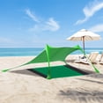 thumbnail image 2 of 1 Juego de tienda de campaña para la playa, refugio para el sol, toldo para la playa, toldo para la playa al aire libre, sombrilla portátil para acampar, toldo con estera de playa, 2 of 7