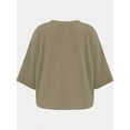 thumbnail image 5 of Women's Oversized Workout Cropped T Shirts Crew Neck Short Sleeve Casual Loose Summer Crop Tee Tops, 5 of 5