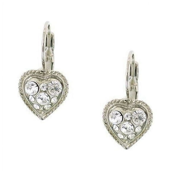 1928 Jewelry Crystal Heart Drop Earrings