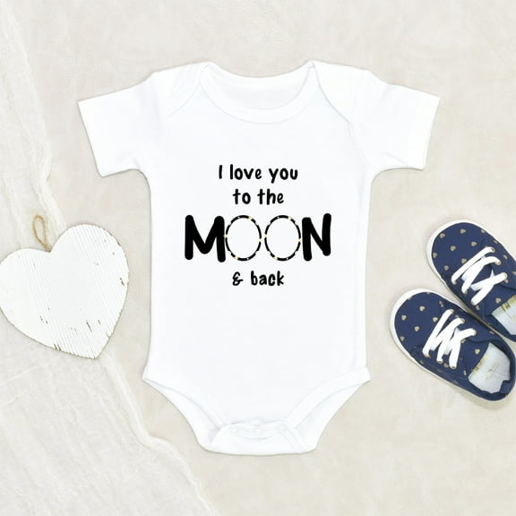 Adorable Baby Clothes - Cute Loved To Moon And Back Baby Clothes - Cute Baby Sayings Clothes