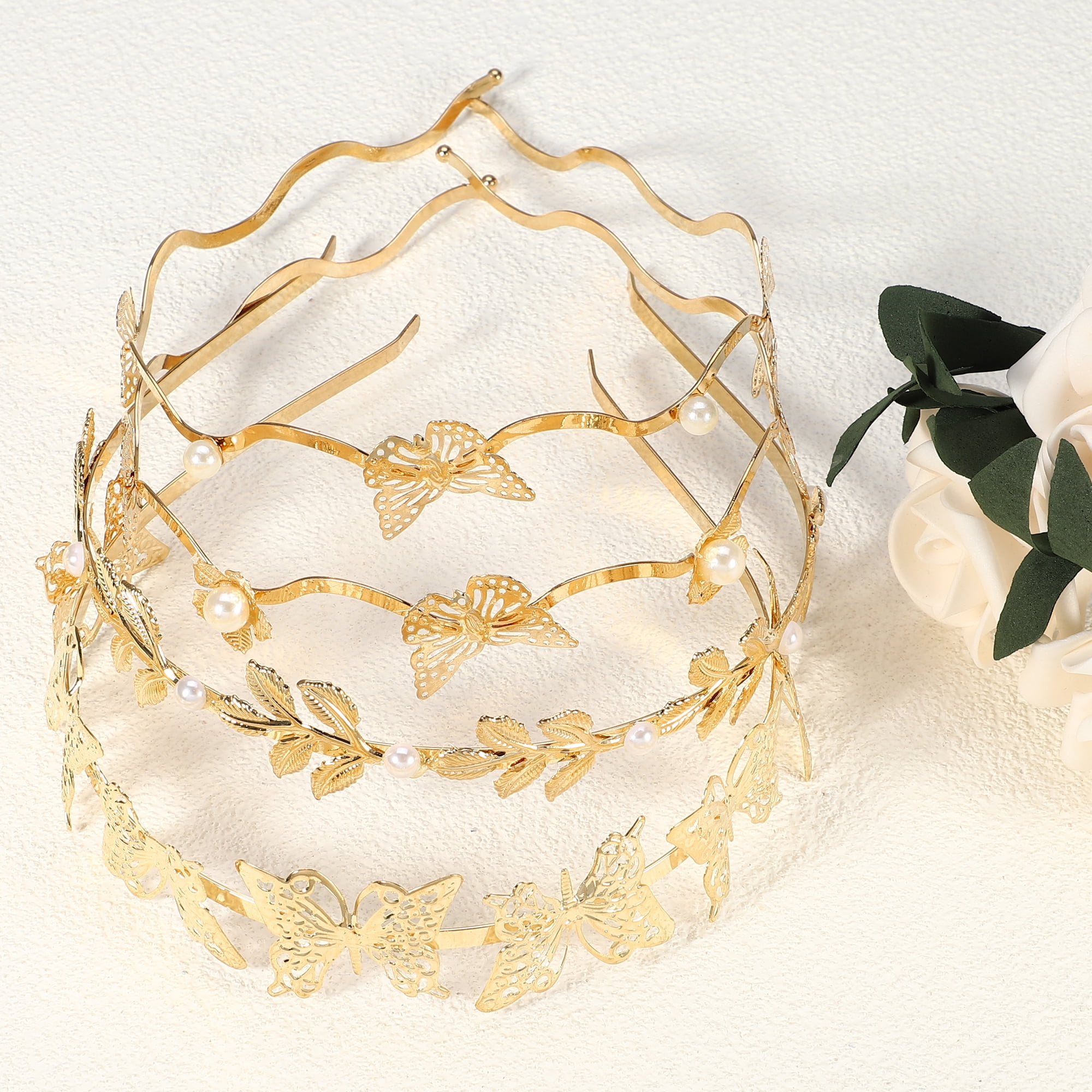 4 Pcs Alloy Metal Leaf Butterfly Shape Headbands Hair  display picture 3