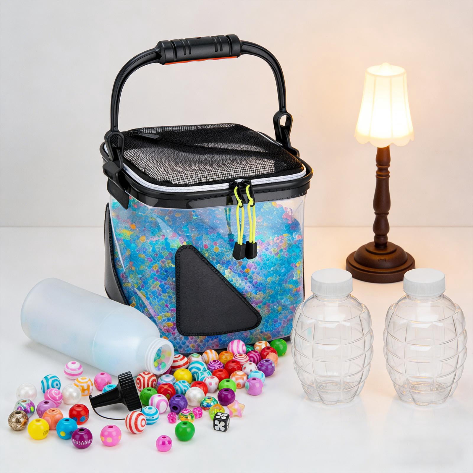 GUOOL Small Bead Organizers Foldable Bead Storage Containers Craft Storage Box with Refillable Bottles Multipurpose Jewelry Making Organizer Made of PP Suit